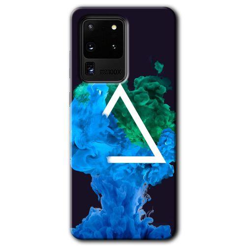 MRCİLETİSİM MRCİLETİSİM Samsung Galaxy S20 Ultra Kılıf HD Desen Baskılı Arka Kapak + Temperli Cam - İnk Clot