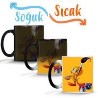 Looney Tunes Tweety Painting Sihirli Kupa Bardak Porselen