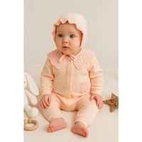 Dantel Yaka Fisto Detaylı Kız Bebek Tulum %100 Pamuk