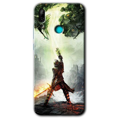 MRCİLETİSİM Huawei P smart 2019 Kılıf Baskılı Kapak - Dragon Hunter +Tam Ekran Koruyucu