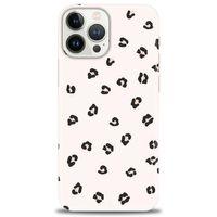 iPhone 13 Pro Max Kılıf HD Baskılı Kılıf - Kahveli Leopar + Tam Ekran Koruyucu