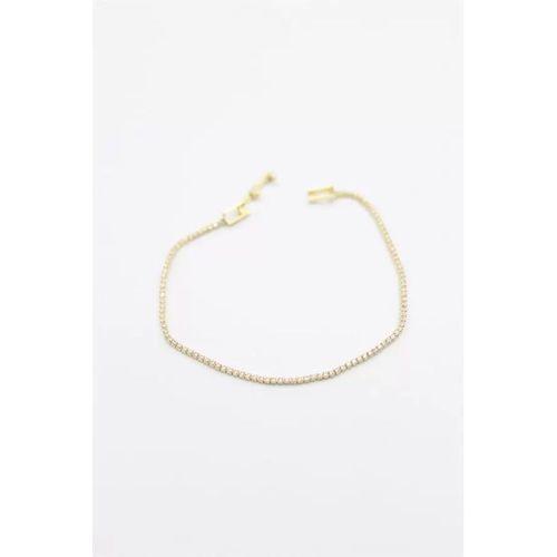 Minik Taşlı Su Yolu Bileklik - Altın