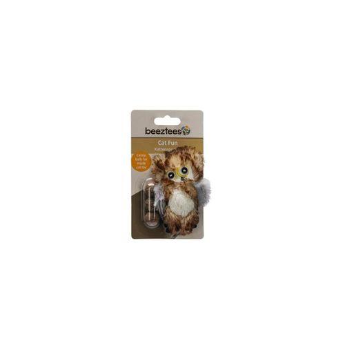Beeztees Kedi Oyuncağı, Baykuş, Peluş, 3 Kediotu Topu, 9,5cm