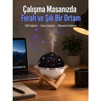 Projektör Işıklı Ve Aromaterapi Destekli Taşınabilir Nemlendirici Cihaz Usb Bağlantılı