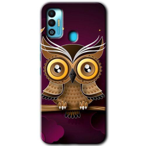 Potkal Hediye Fabrikası Tecno Spark 7T Kılıf HD Desen Baskılı Arka Kapak - Owl Bird Branch