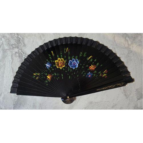 Bambu Çift Taraflı Siyah Yelpaze 12'li Paket