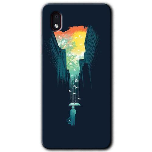 Samsung Galaxy A01 Core Kılıf Baskılı Kapak - City Bird Sky +Tam Ekran Koruyucu
