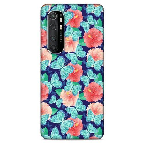 Xiaomi Mi Note 10 Lite Kılıf Kelebek Etkisi (24) Darbe Emici Kılıf Yeşil Beyaz