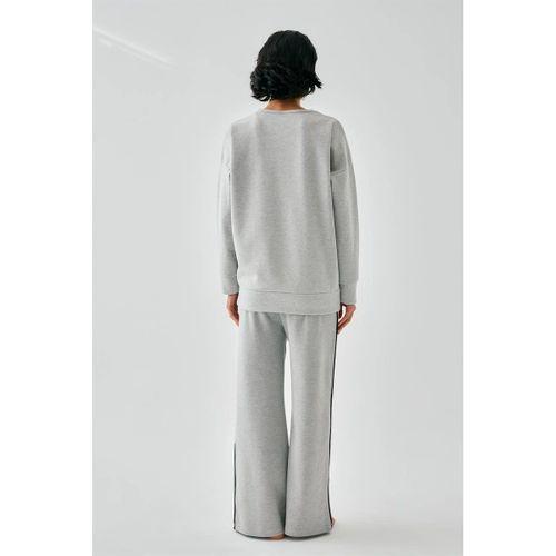 Kadın Gri Sleep Mode On Oversize 2 İplik Eşofman Ev Giyim Takımı