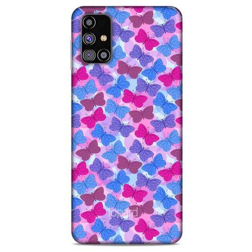 Samsung Galaxy M31s Kılıf Kelebek Etkisi (21) Koruyucu Kapak Yeşil Kırmızı