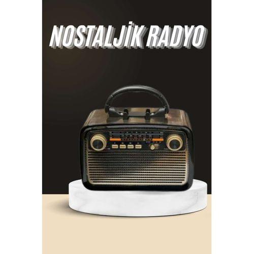 Nostaljik Radyo Bluetooth Bağlantılı Müzik Kutusu Ahşap