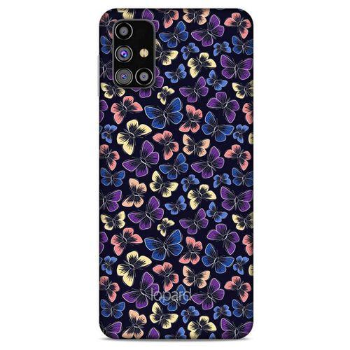 Samsung Galaxy M31s Kılıf Kelebek Etkisi (20) Koruyucu Kılıf Fuşya Mavi