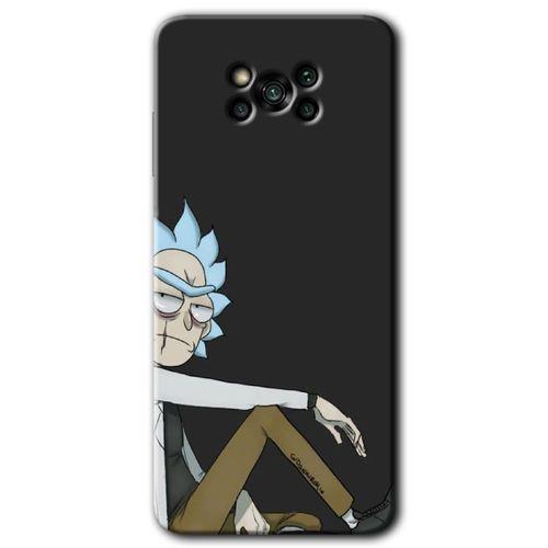 Poco x3 NFC Kılıf Baskılı Kapak - Rick + 5D Tam Kaplayan Cam