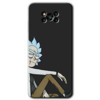 Poco x3 NFC Kılıf Baskılı Kapak - Rick + 5D Tam Kaplayan Cam