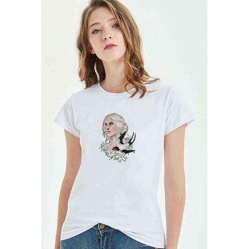 Witcher Ciri The Witcher Metal Rock Baskılı Beyaz Kadın Tshirt