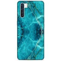 Mermer Desenli (13) Tema Silikon Kap Turkuaz Oppo A91 Kılıf