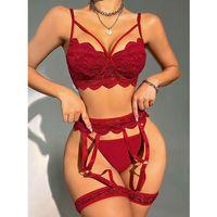 Bordo Jartiyer  Fantazi 5'li Takım 2067