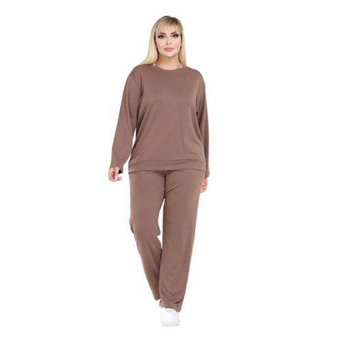 Melsay Butik Vizon Yarım Garni Taşlı Kadın Eşofman Takımı