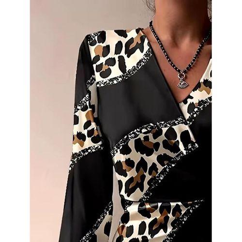 Kadın Uzun Kollu Kruvaze Yakalı Asimetrik Detaylı Mini Modal Elbise