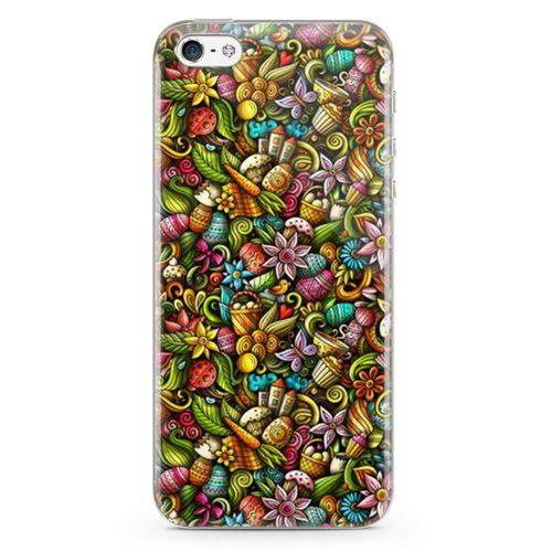 Apple iPhone 5 Kılıf Happy Doodle Arka Kapak Koruma Desenli Full Koruyucu