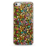 Apple iPhone 5 Kılıf Happy Doodle Arka Kapak Koruma Desenli Full Koruyucu