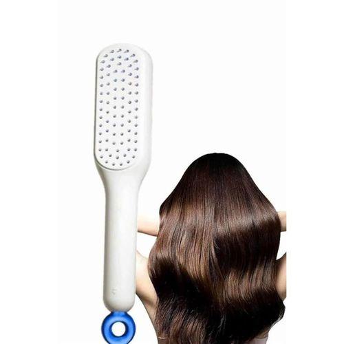 Kendi Kendini Temizleyen Otomatik Tuşlu Saç Tarağı Dolaşık Açıcı Masaj Fırçası Silikon Fırça