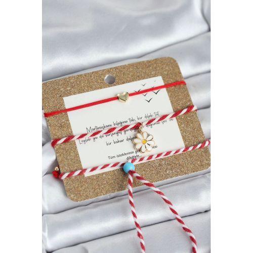 Marteniçka Bileklik 3'lü Papatya ve Kalp Model