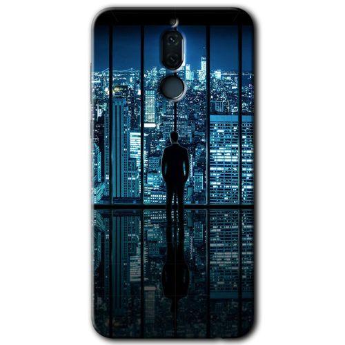 Huawei Mate 10 Lite Kılıf HD Desen Baskılı Arka Kapak + Temperli Cam - Şehir Manzarası