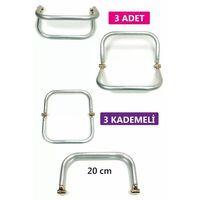 3 Kademeli Gizli Metal Mango Çanta Bursu – 3 Adet - 20 cm - Metal Çanta Aparatı