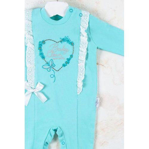 Love Kalp Nakışlı % 100 Pamuk Kız Bebek Tulumu