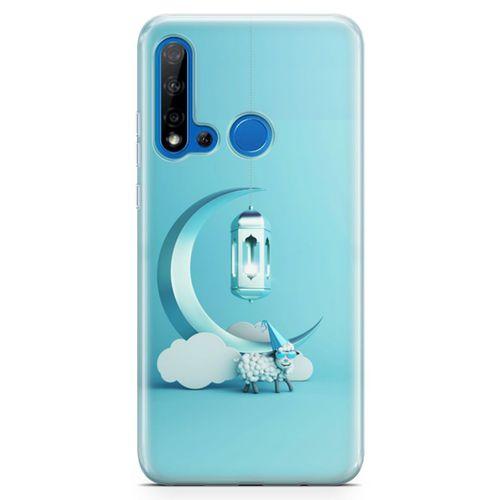 Huawei P20 Lite 2019 Kılıf Masa Lambası Mavi Arka Kapak Koruma Desenli Full Koruyucu