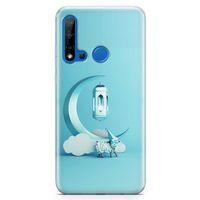 Huawei P20 Lite 2019 Kılıf Masa Lambası Mavi Arka Kapak Koruma Desenli Full Koruyucu