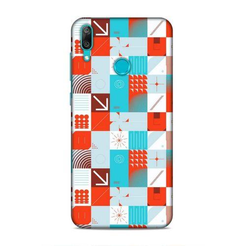Huawei Y7 Prime 2019 Uyumlu Kılıf Insomnia (33) Hybrid Kılıf Turkuaz Kırmızı