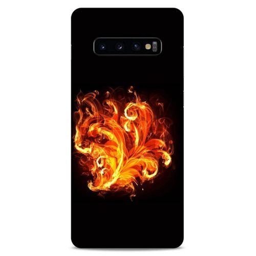Lopard Samsung Galaxy S10 Plus Uyumlu Kılıf FireX (22) Tam Koruma Kılıfı Ateş Buket