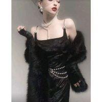 Kürk Orijinal Siyah Seksi Omuzluk Şık Kürk