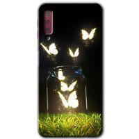 Potkal Hediye Fabrikası Samsung Galaxy A7 2018 Kılıf HD Desen Baskılı Arka Kapak - Işıklı Kelebekler