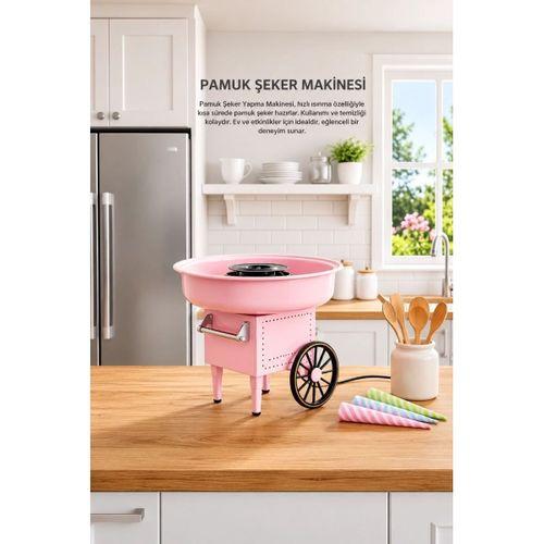 Ev Tipi Pamuk Şeker Makinesi Kompakt Tasarım Çocuklar Ve Partiler İçin Pembe
