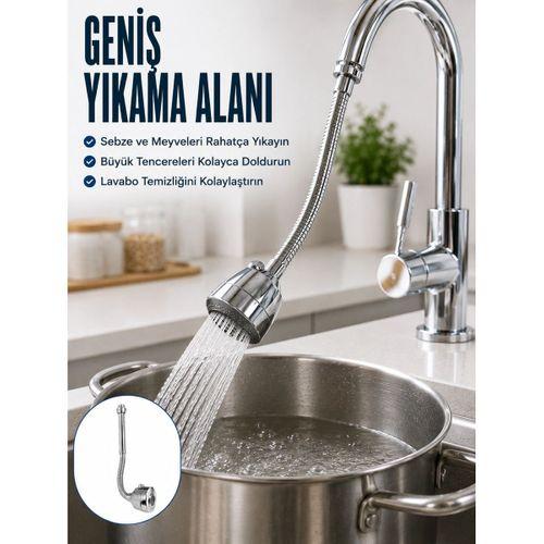 Esnek Spiral Musluk Uzatma Fıskiyesi Su Tasarruflu Ayarlanabilir Musluk Başlığı