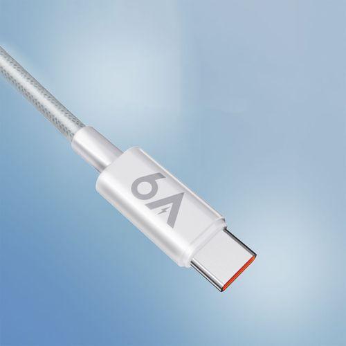 Lenyes LC518 USB-A to Type-C 6A Örgü Tasarımlı Hızlı Şarj Özellikli Data ve Şarj Kablosu 66W 1M