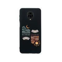 Xiaomi Redmi Note 9 Pro Sunset Wave Premium Silikonlu Siyah Telefon Kılıfı
