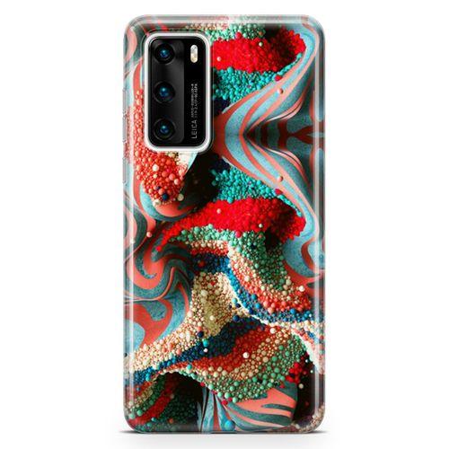 Huawei P40 Kılıf Kabartma İnciler Arka Kapak Koruma Desenli Full Koruyucu