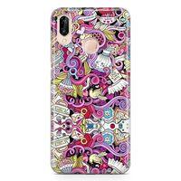 Huawei P20 Lite Kılıf Sevgili Doodle Arka Kapak Koruma Desenli Full Koruyucu