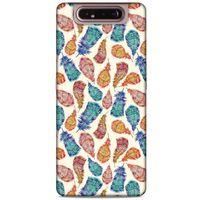 Samsung Galaxy A80 Kılıf Desenli Özel Seri Tüyler (36) Glitter Kılıf