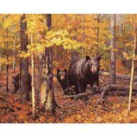 Canvas Ayı Ailesi Sayılarla Boyama Seti Rulo  100 x 140 cm