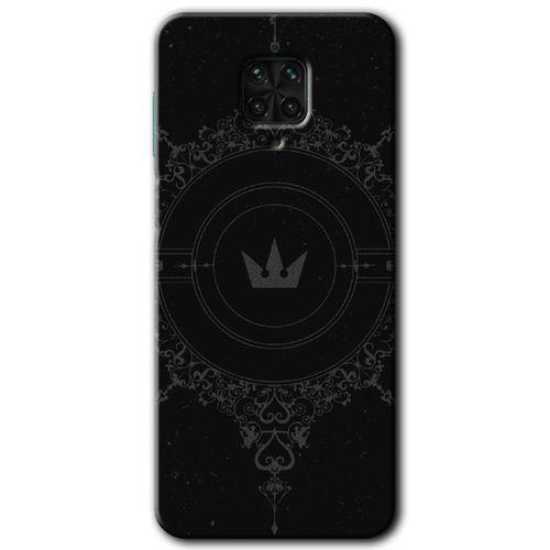 BeRa Aksesuar  Xiaomi Redmi Note 9 Pro Kılıf Baskılı Kapak - Siyah Mandala 1 +Tam Kaplayan Mat Seramik
