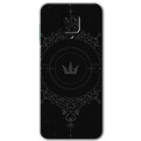 BeRa Aksesuar  Xiaomi Redmi Note 9 Pro Kılıf Baskılı Kapak - Siyah Mandala 1 +Tam Kaplayan Mat Seramik