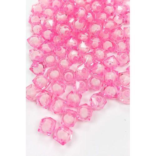 Küp Boncuk İçten Boncuklu Bileklik Çanta Boncuğu 10 mm 50 gr Pembe - BNC459