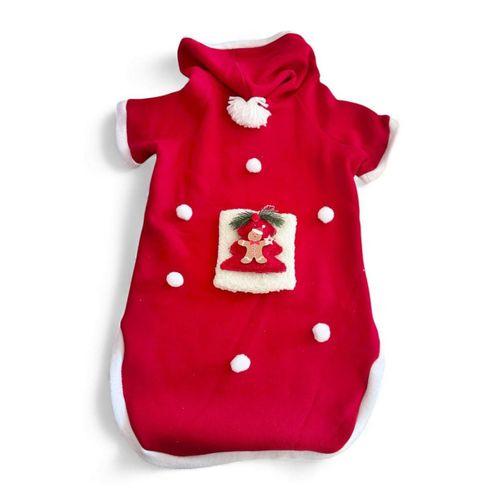 RED Tree Kırmızı Yılbaşı Köpek Kıyafeti | Noel Baba Kapüşonlu Polar Sweatshirt | Orta ve Büyük Irklar İçin