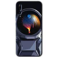 Huawei P Smart Z Kılıf HD Desen Baskılı Arka Kapak + Temperli Cam - Astronot