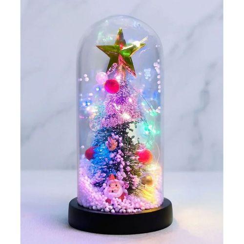 Yılbaşı Temalı Işıklı  Dekoratif Cam Fanus Alk5082